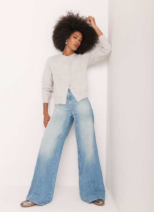 Grey Lightweight Cotton Blend Cardigan