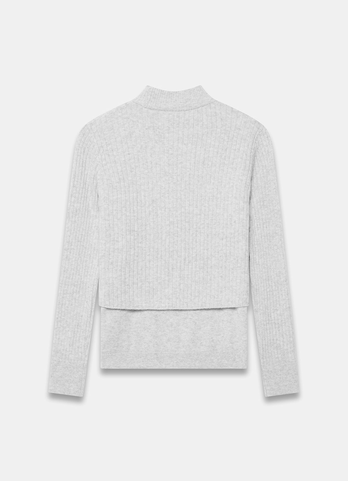Grey Cotton Blend Ribbed Jumper