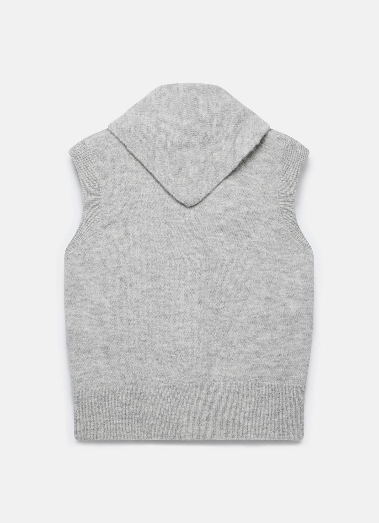 Grey Sleeveless Scarf Detail Knit Top