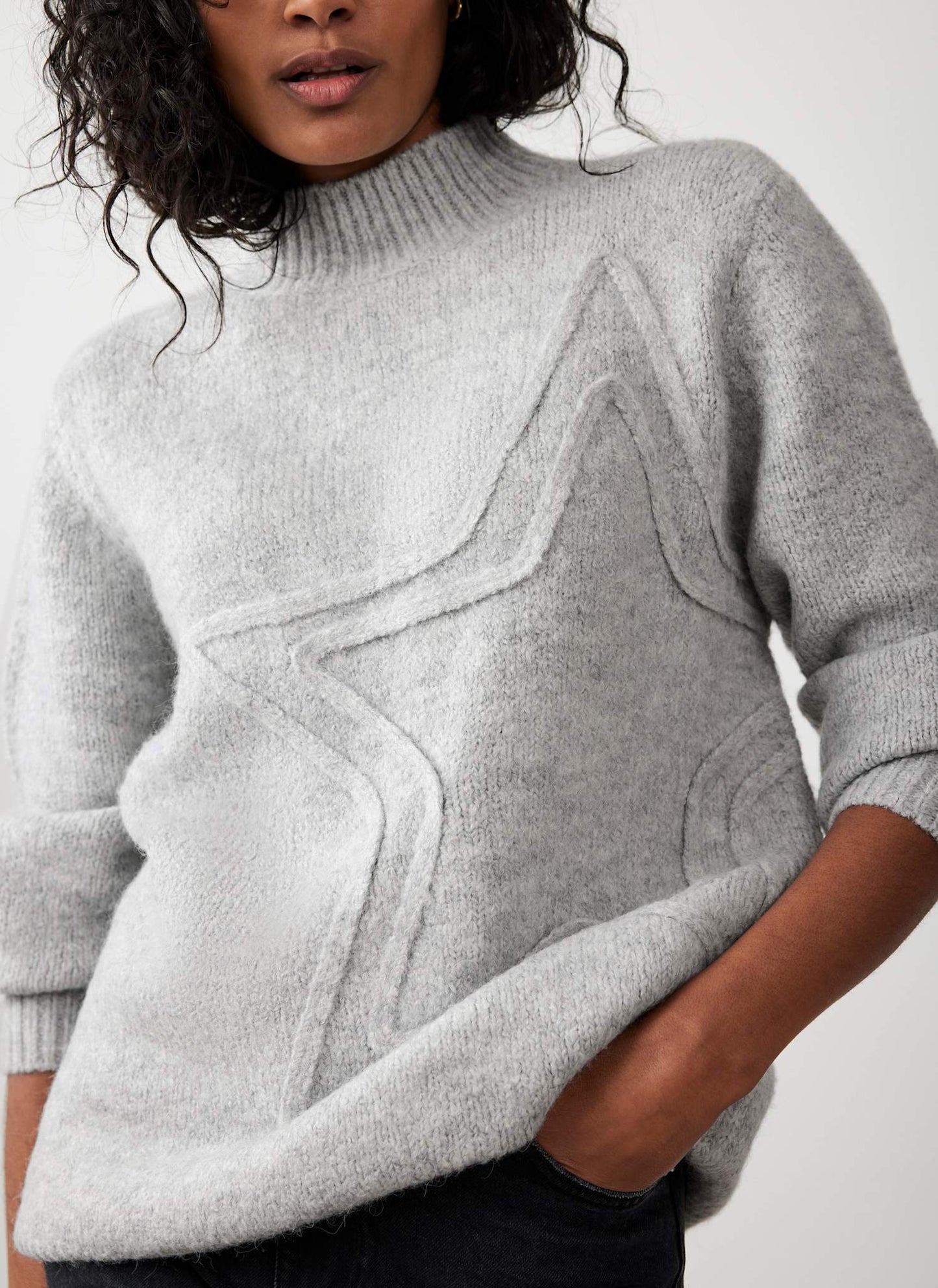 Grey Knit Star Jumper