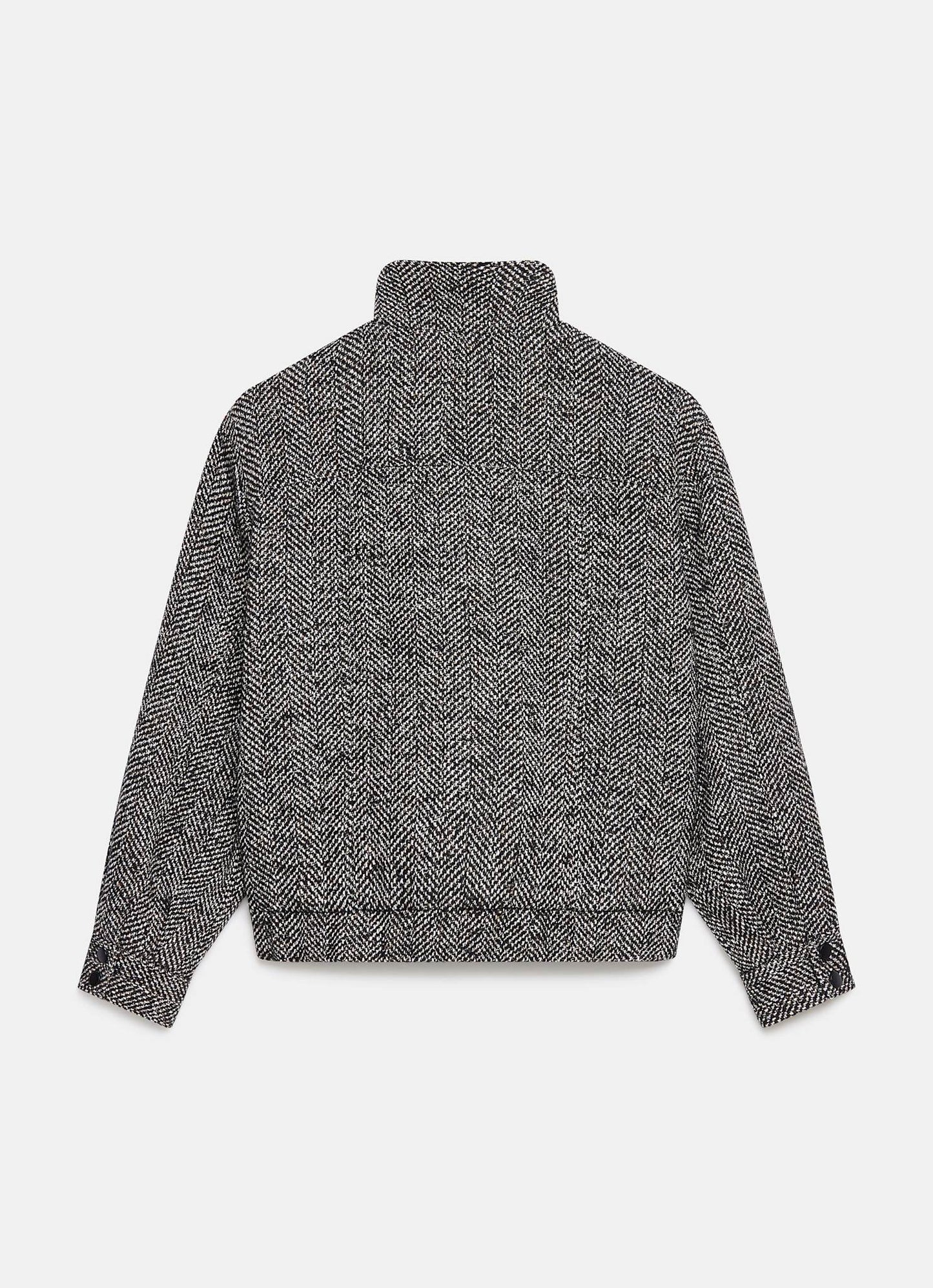 Black Textured Bomber Jacket
