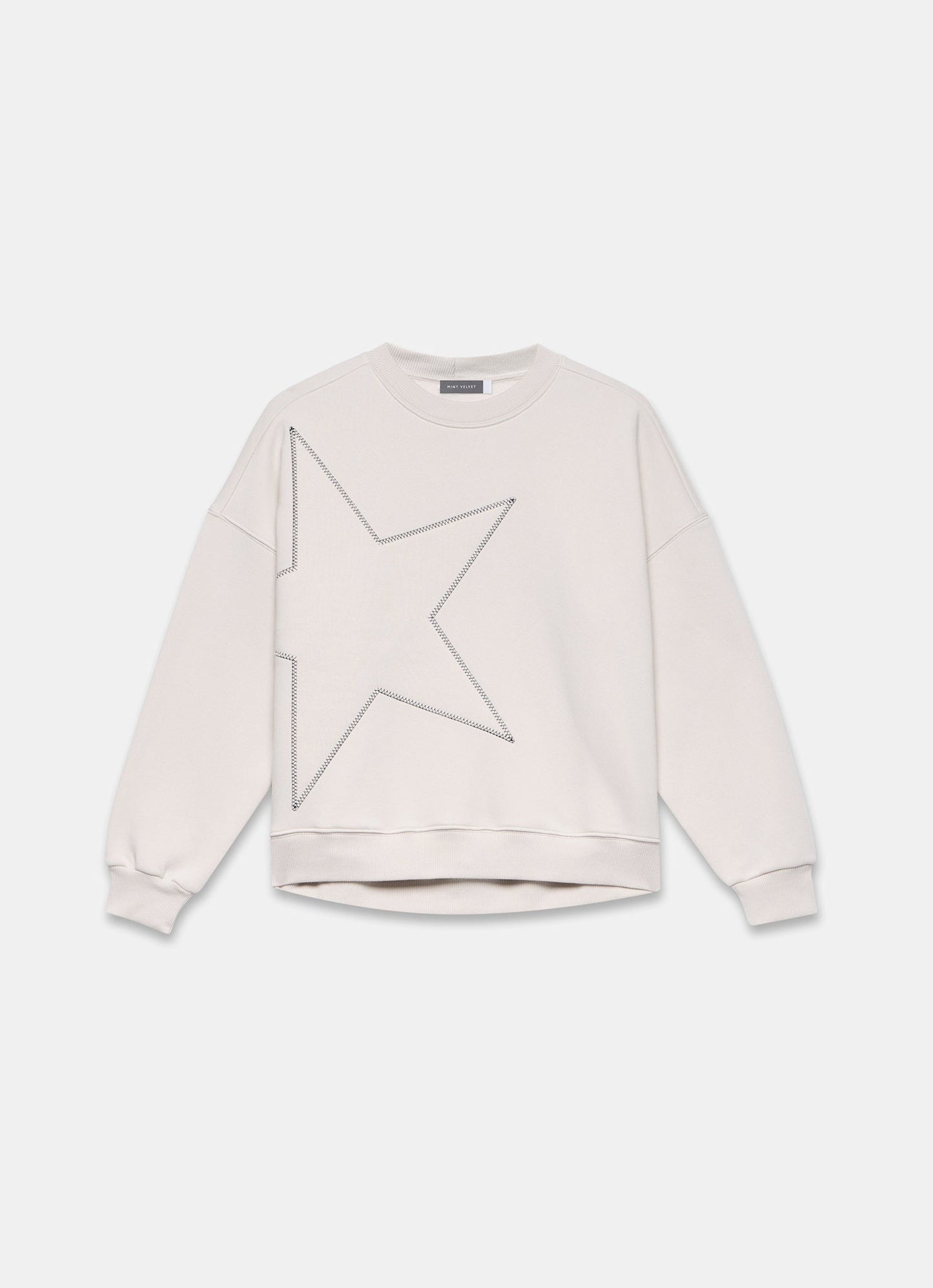 Cream Cotton Blend Star Sweatshirt