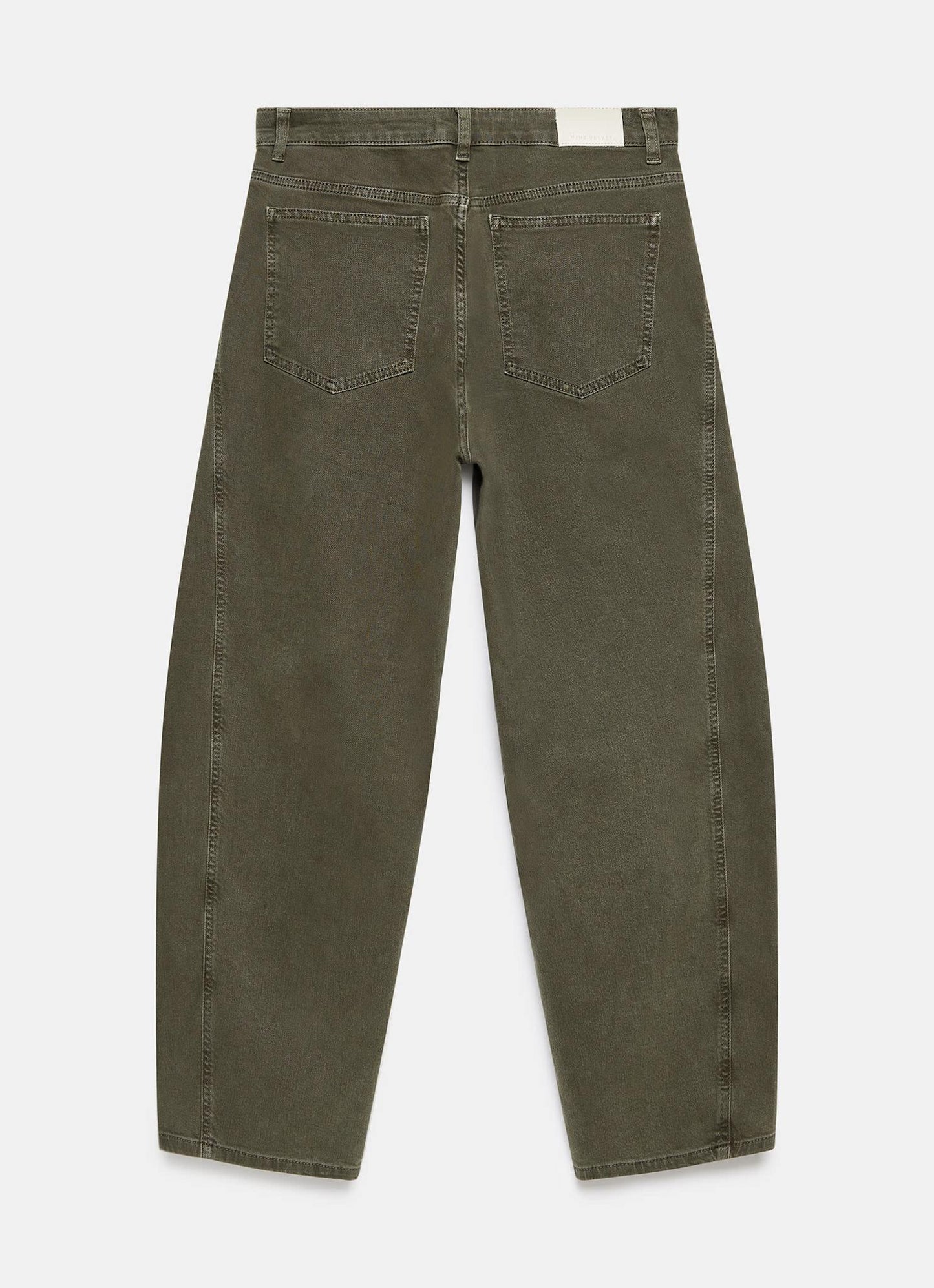 Khaki Barrel Leg Jeans