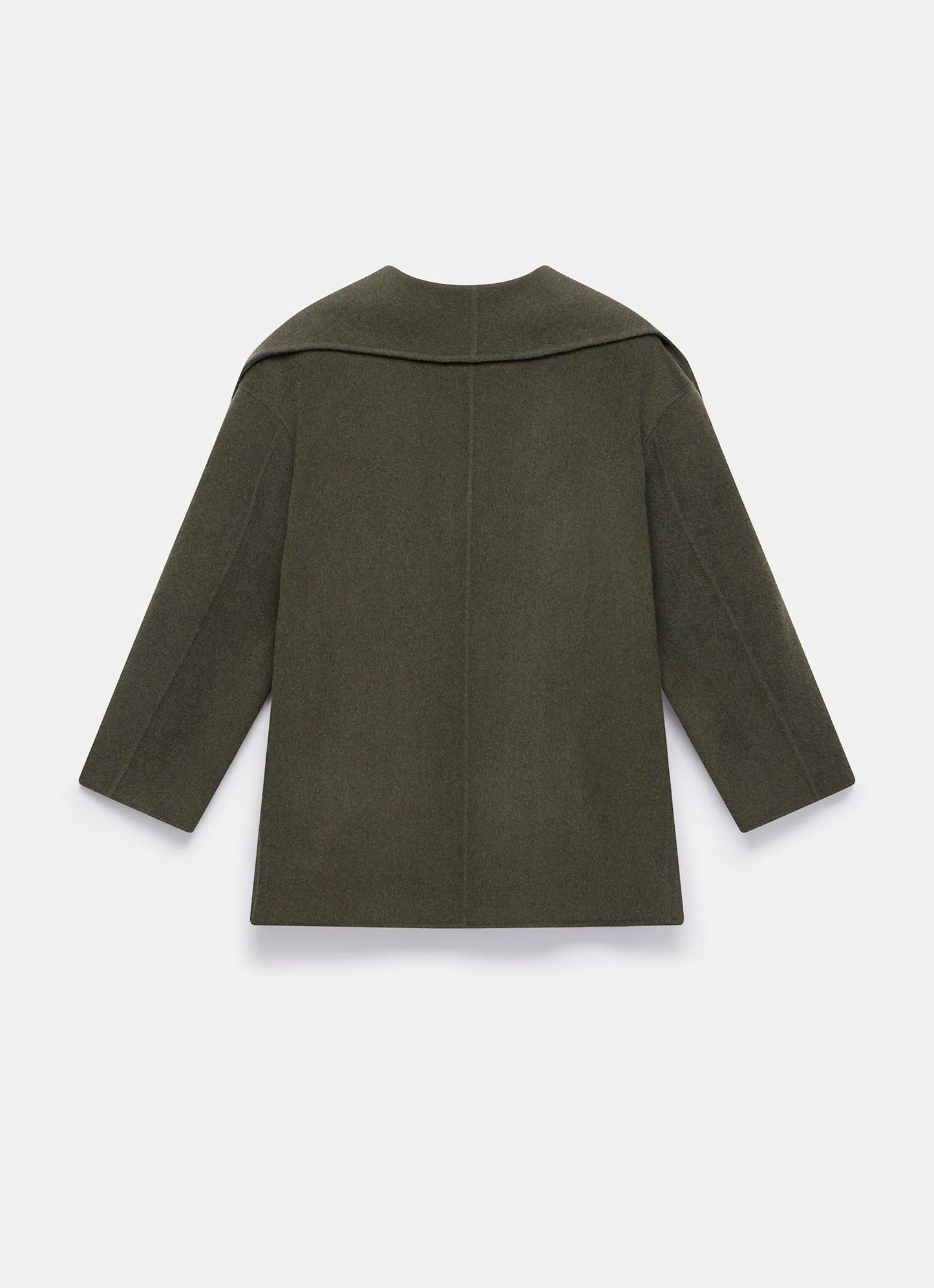 Khaki Wool Blend Hand Finished Coat