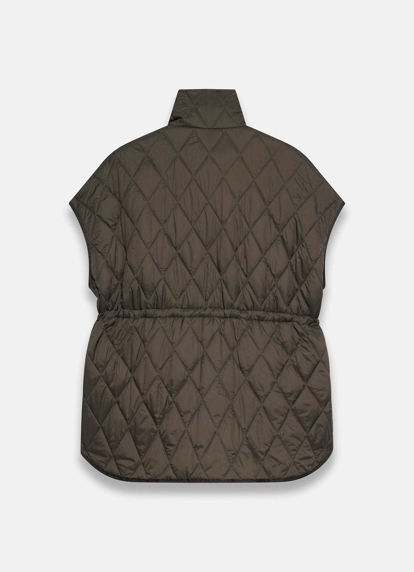Khaki Quilted Oversized Gilet