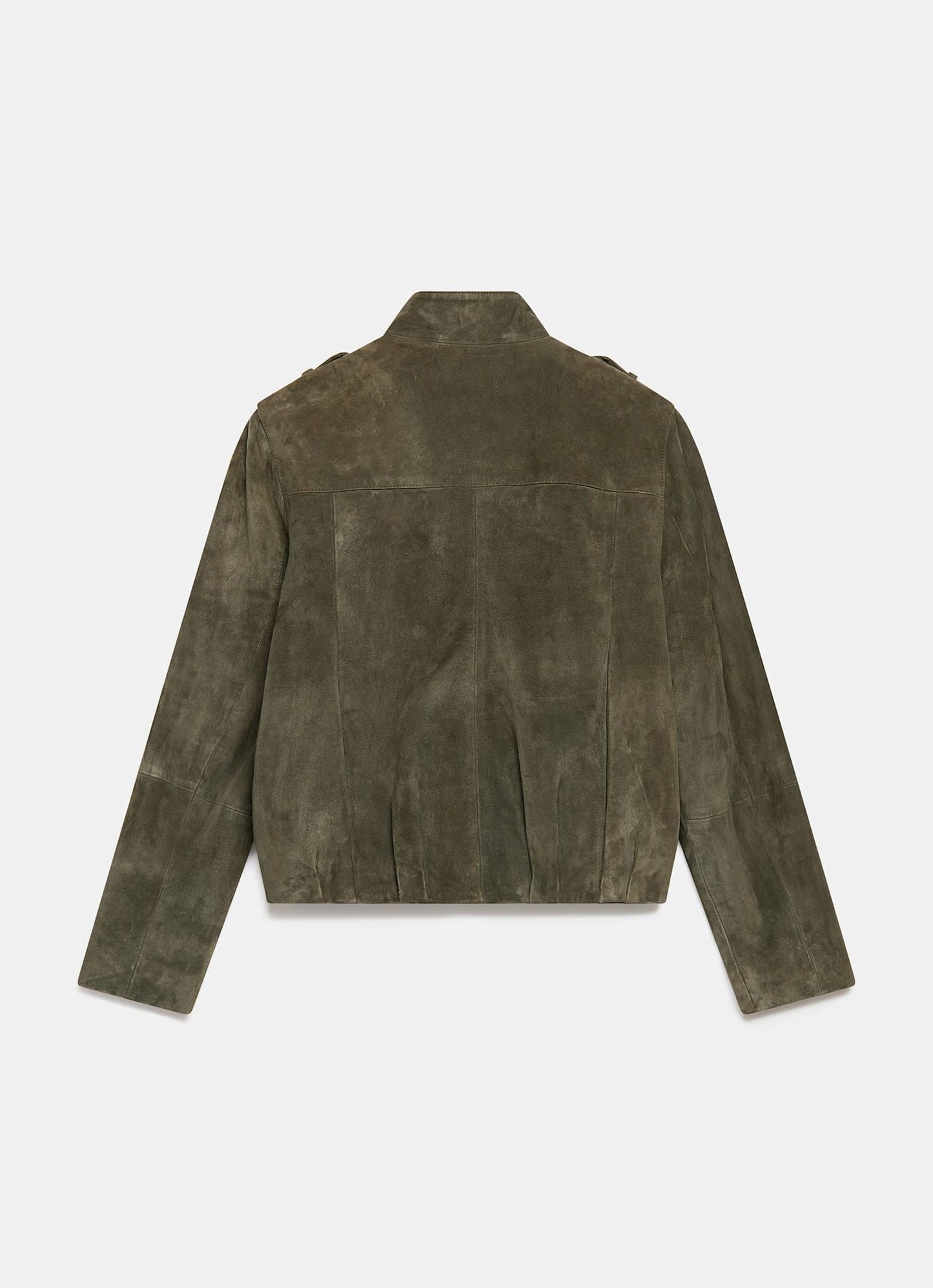 Khaki Suede Bomber Jacket