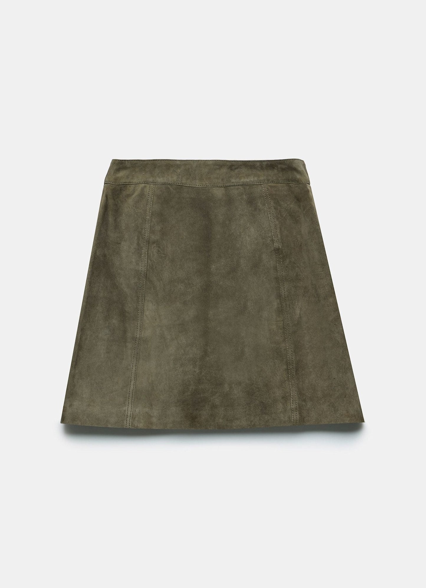 Khaki Suede Mini Skirt