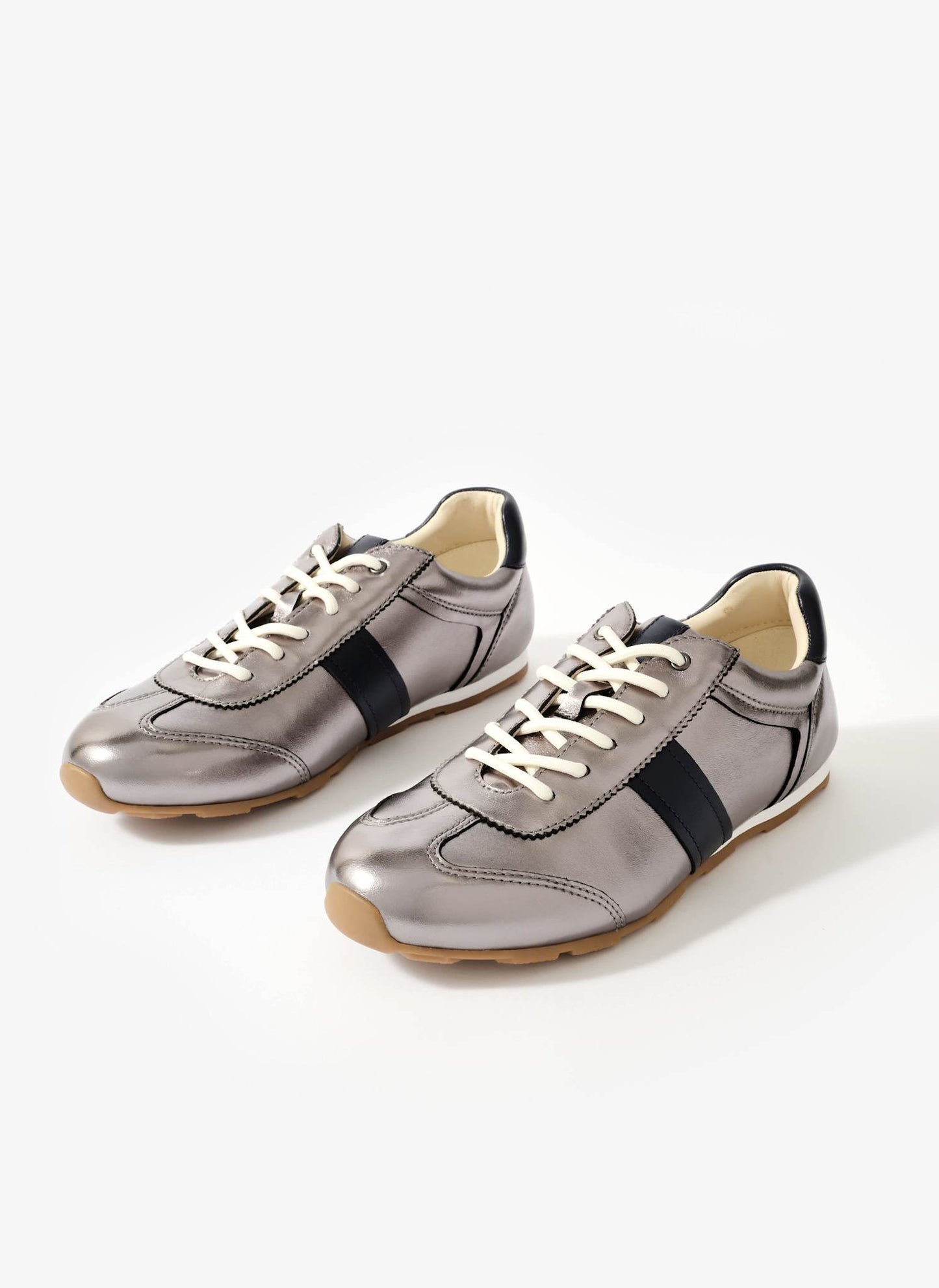 Kiko Silver Leather Trainers
