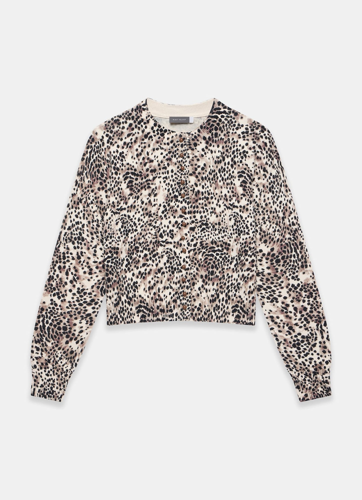 Leopard Print Cotton Cardigan