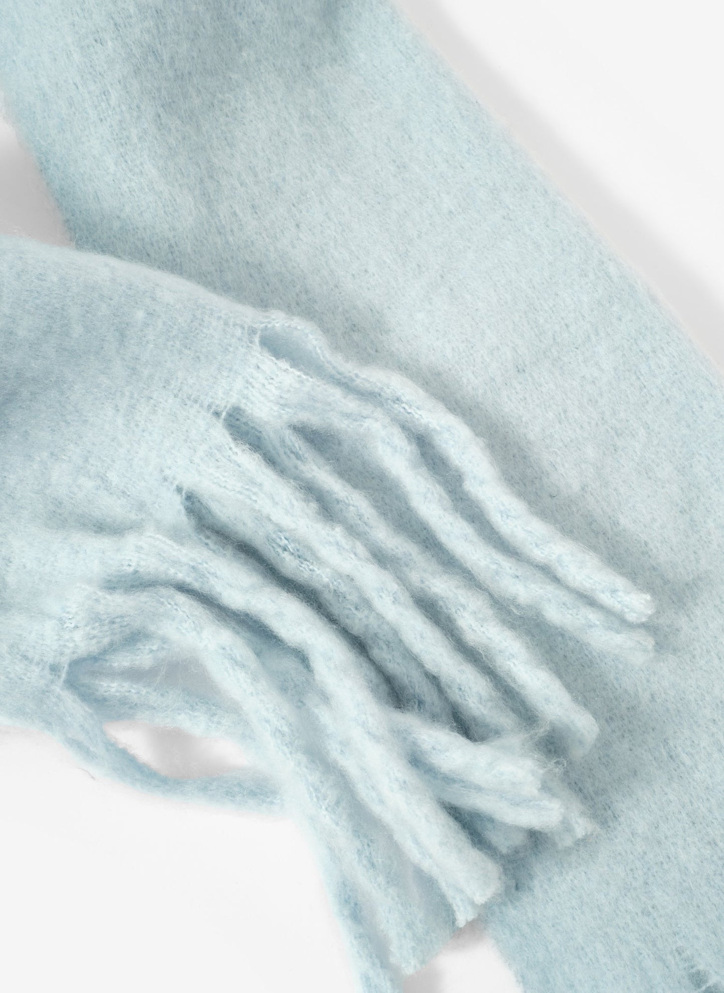 Blue Brushed Tassel Scarf