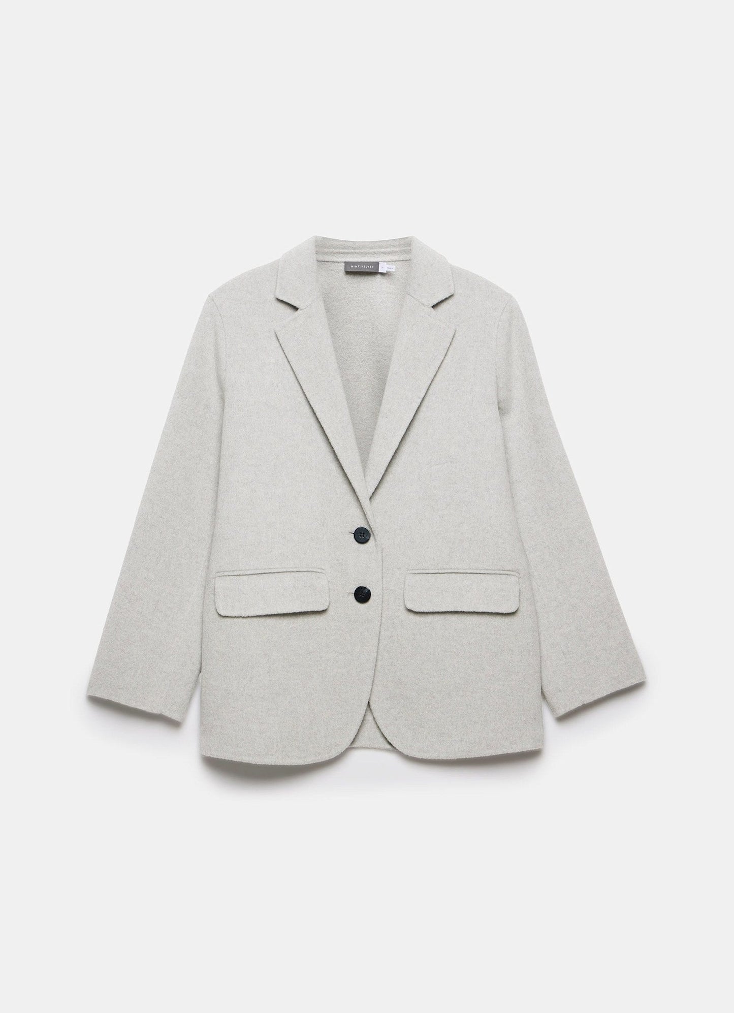 Light Grey Wool Blend Hand Finished Blazer