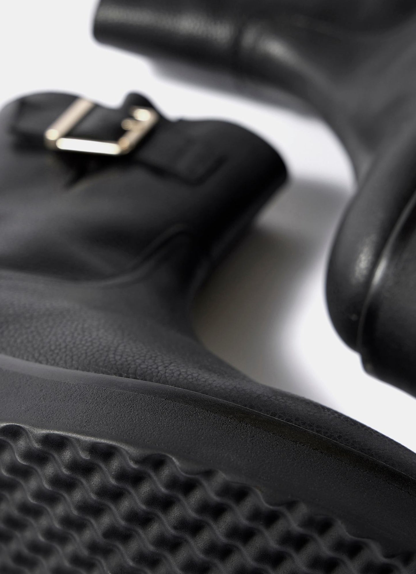 Lola Black Leather Wedge Biker Boots