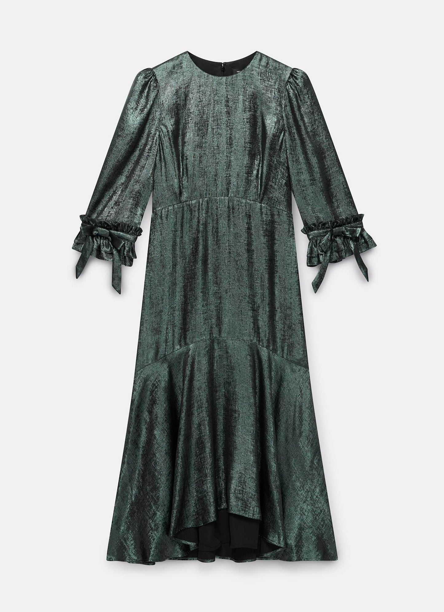 Green Metallic Midi Dress