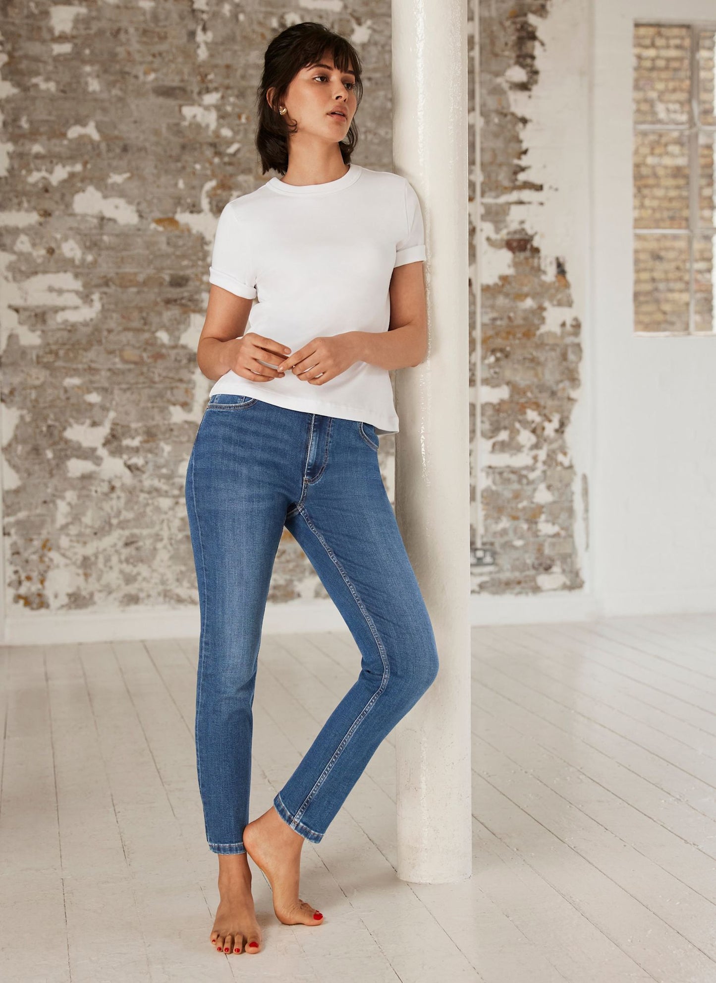 Mid Indigo Sculpting Skinny Jeans
