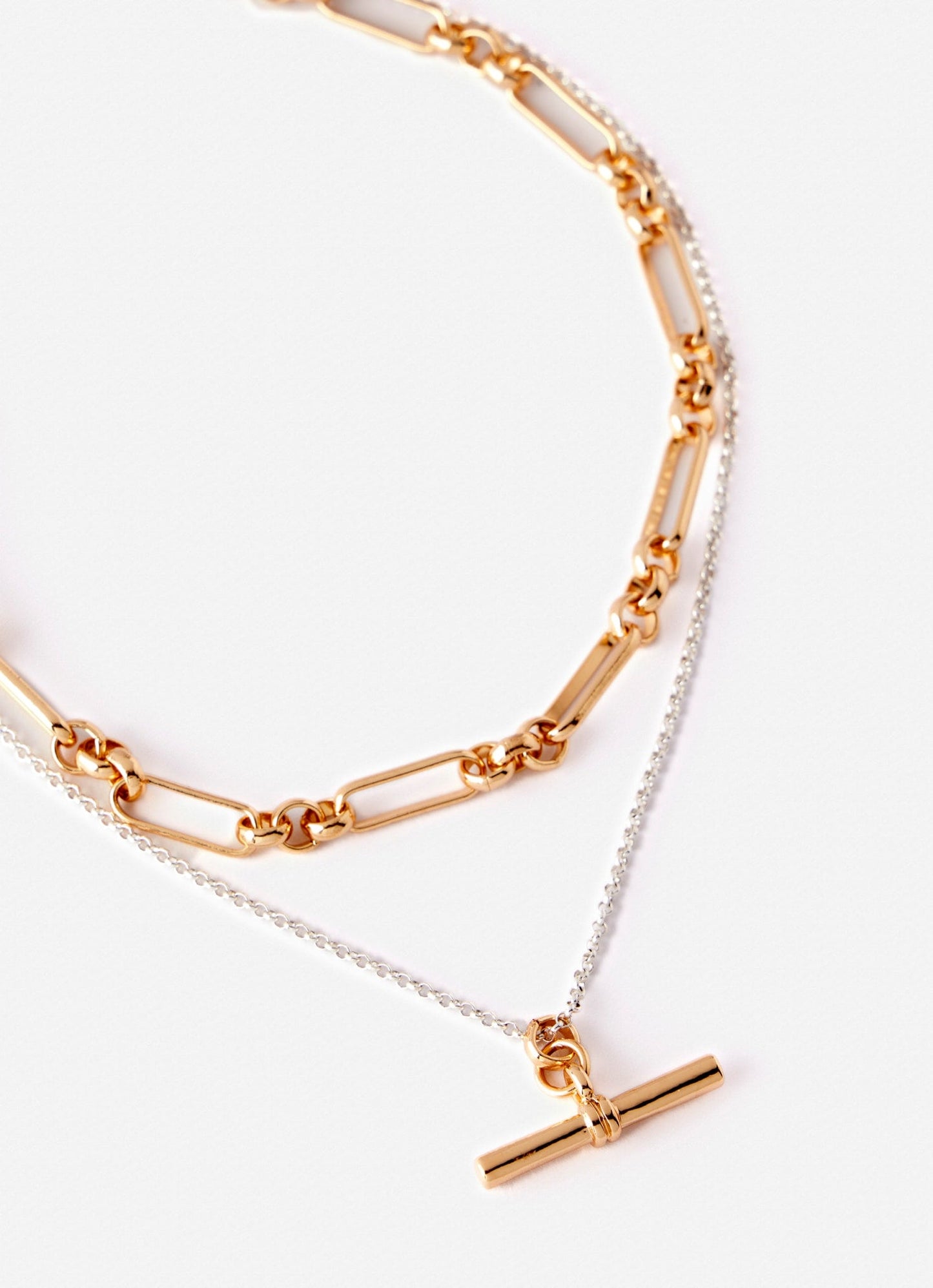 Mixed Metal Layered Necklace