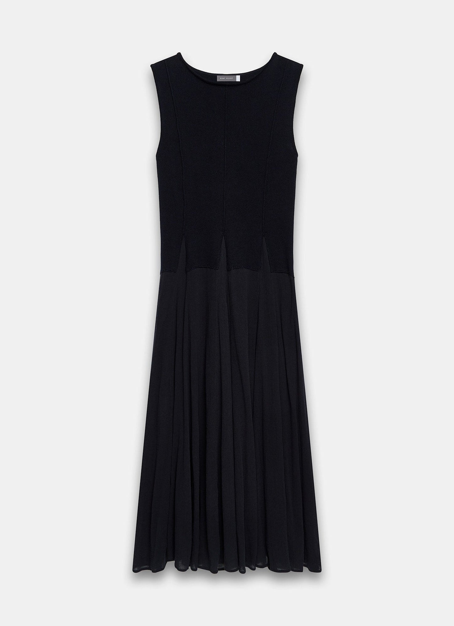 Navy Cotton Drop Waist Maxi Dress