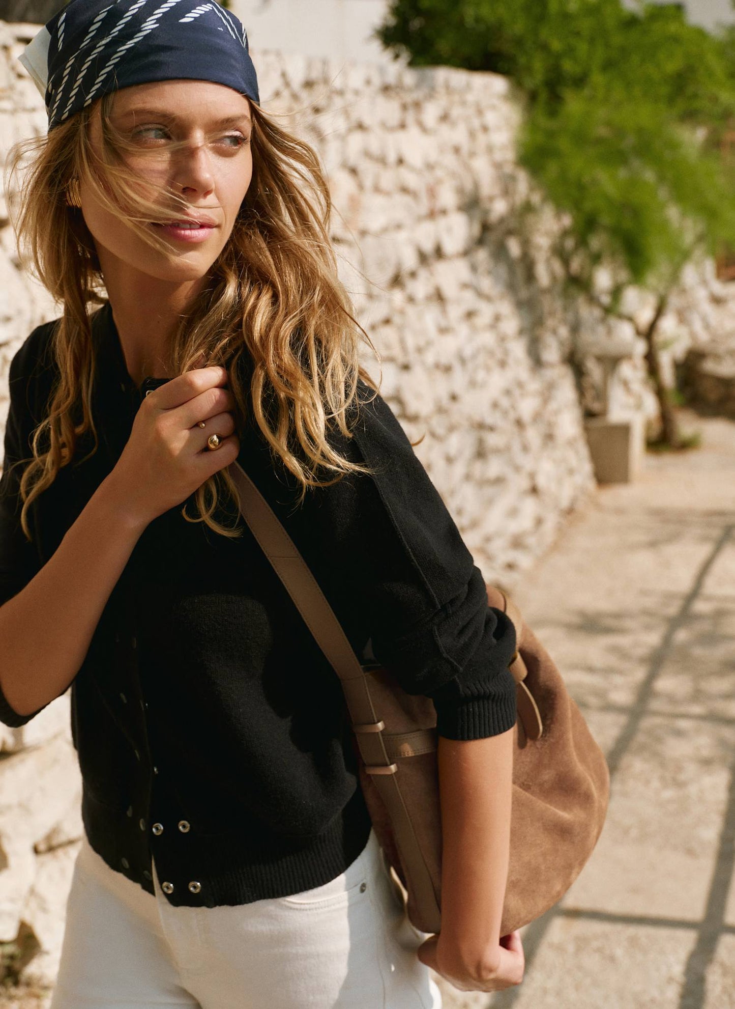 Navy Lightweight Cotton Blend Cardigan