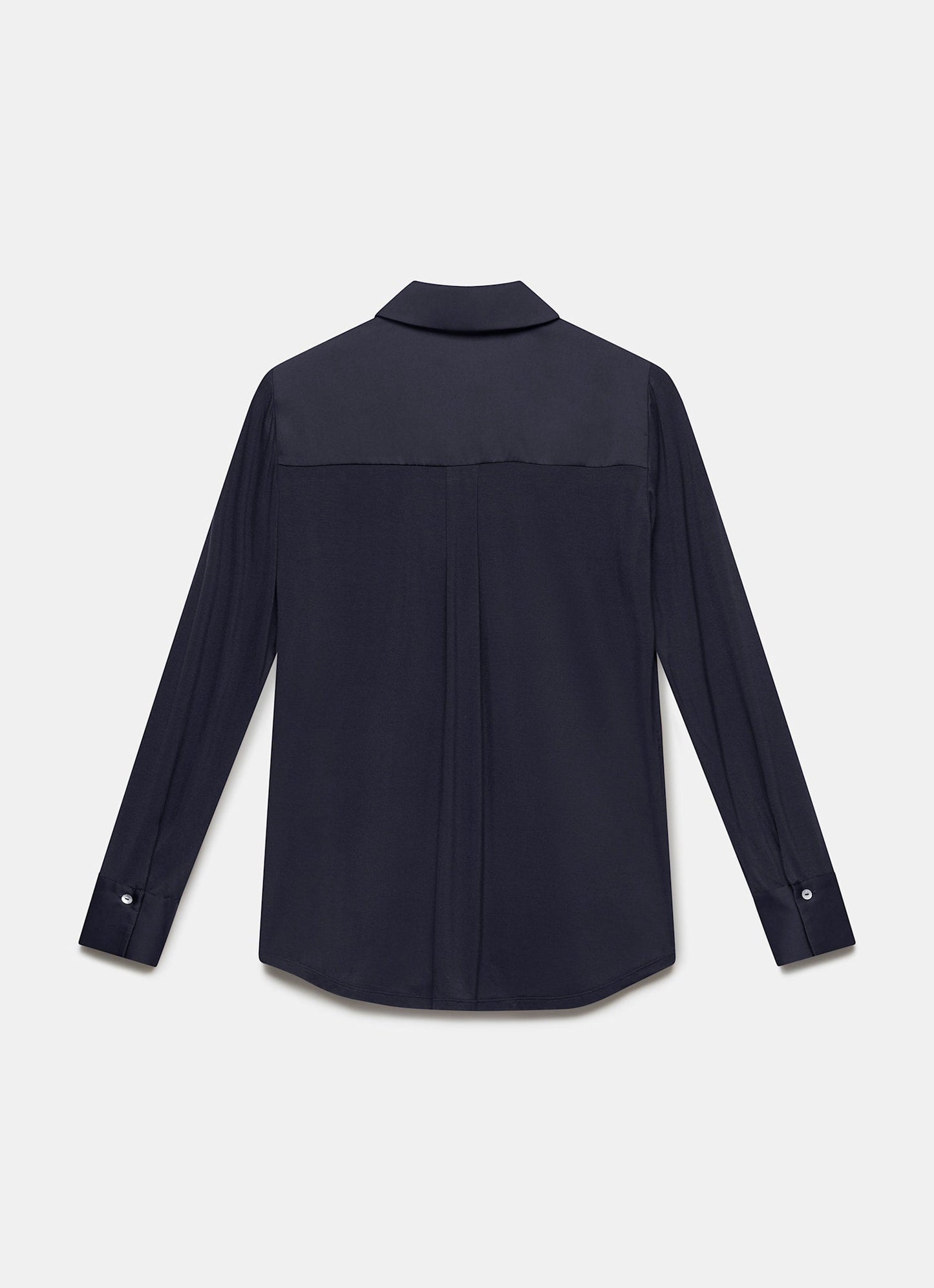 Navy Satin Utility Shirt