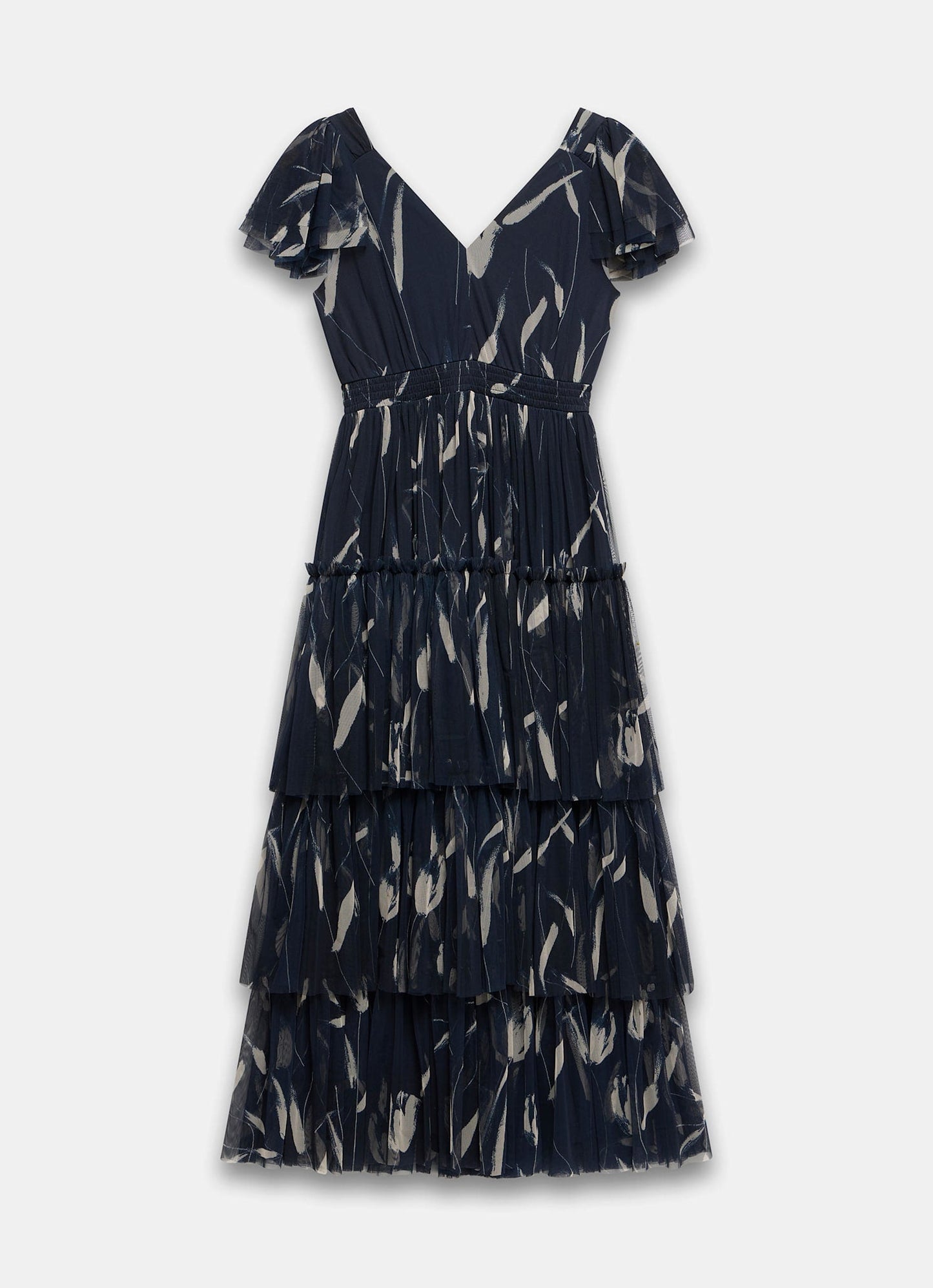 Navy Floral Print Maxi Dress