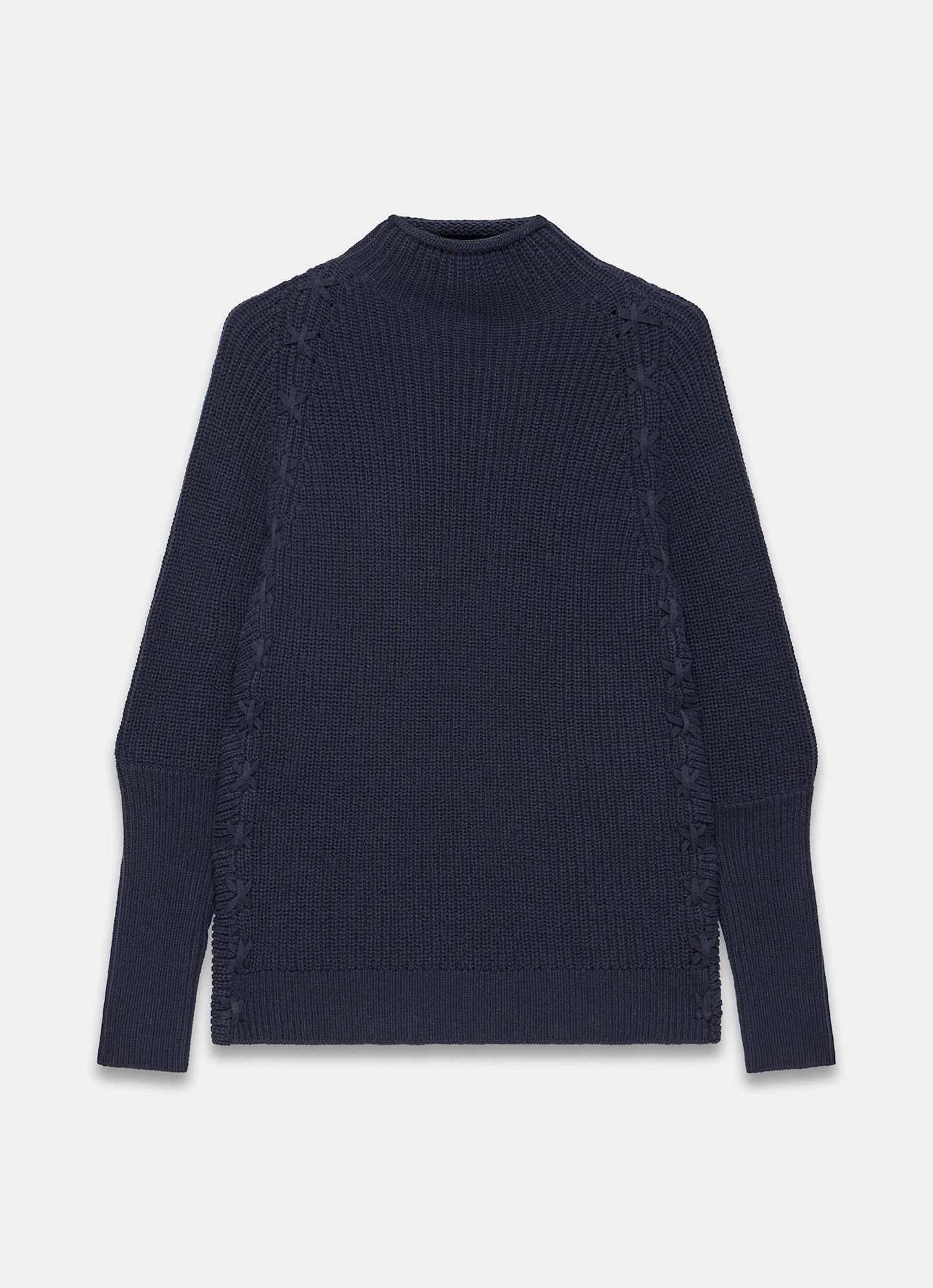 Navy Whipstitch Cotton Blend Jumper