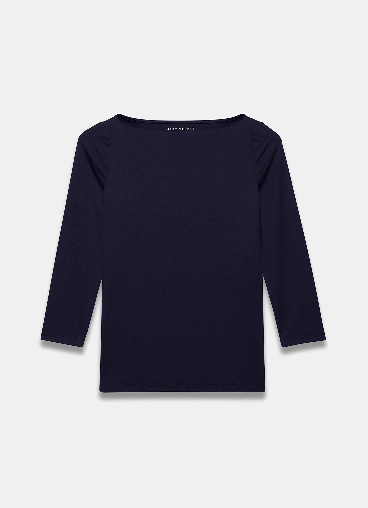 Navy Slash Neck Layering Top