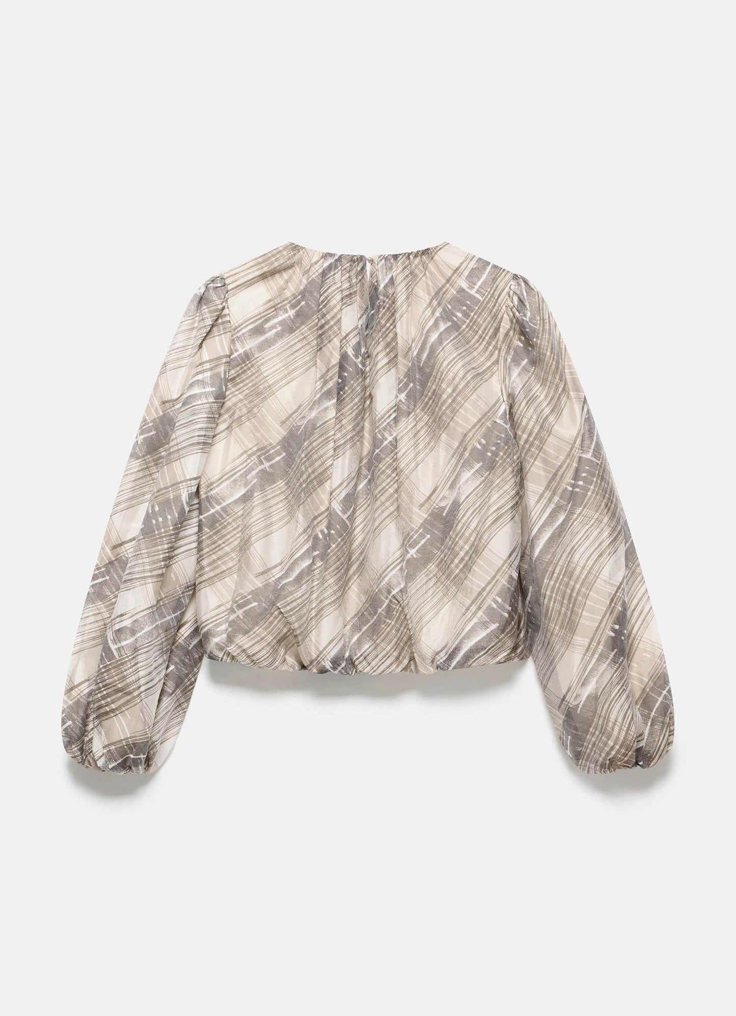 Brown Check Print Blouse