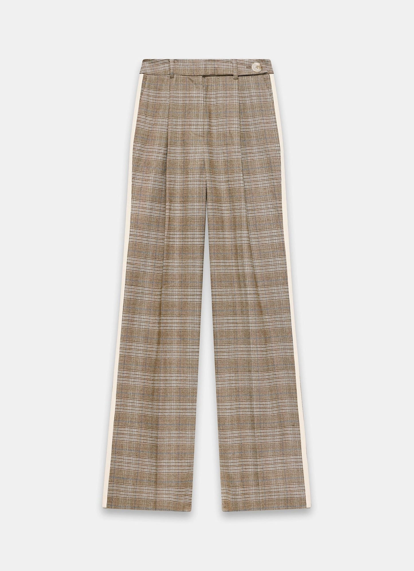 Neutral Checked Wide Trousers