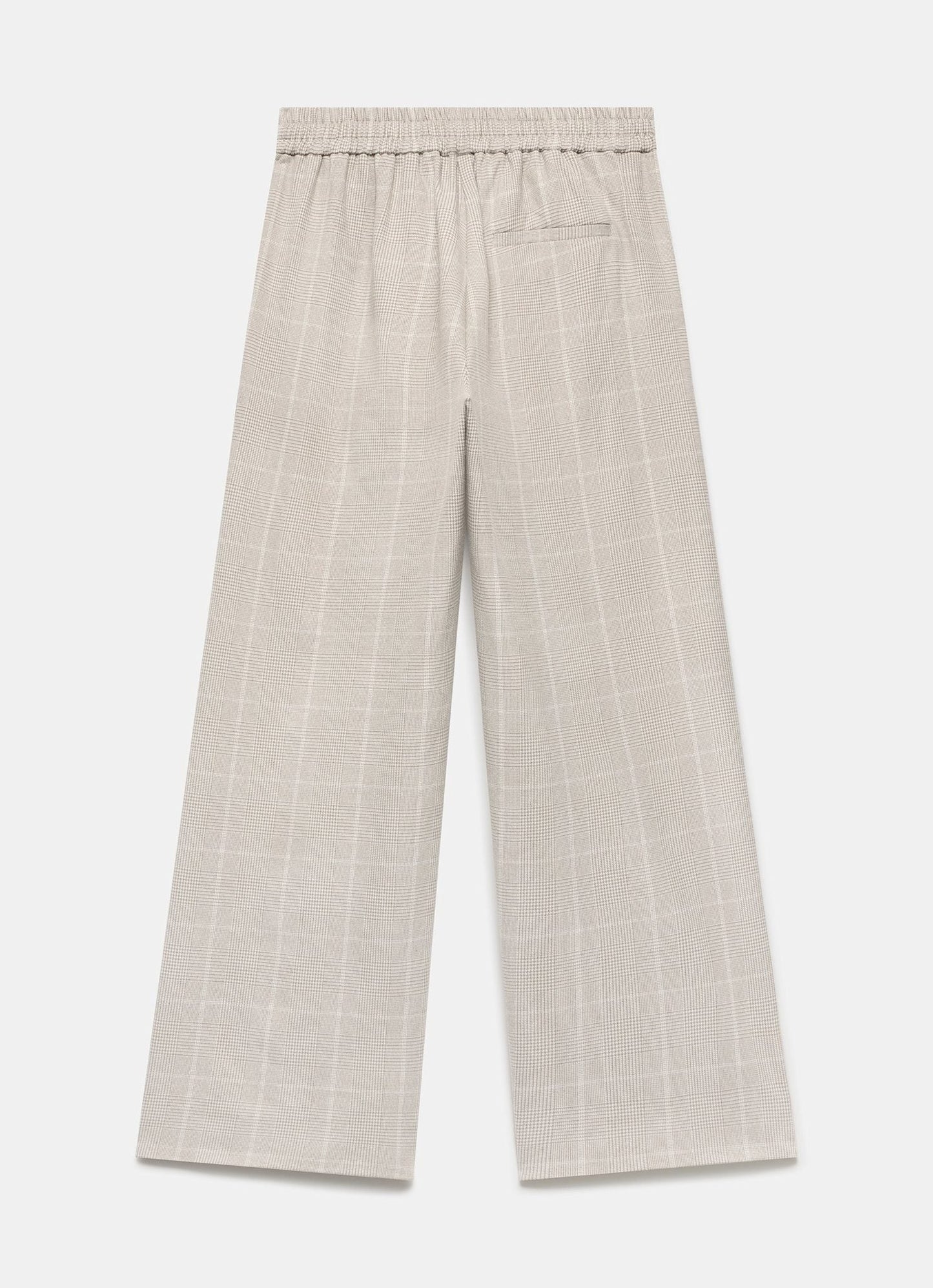 Neutral Checked Tailored Wide Trousers