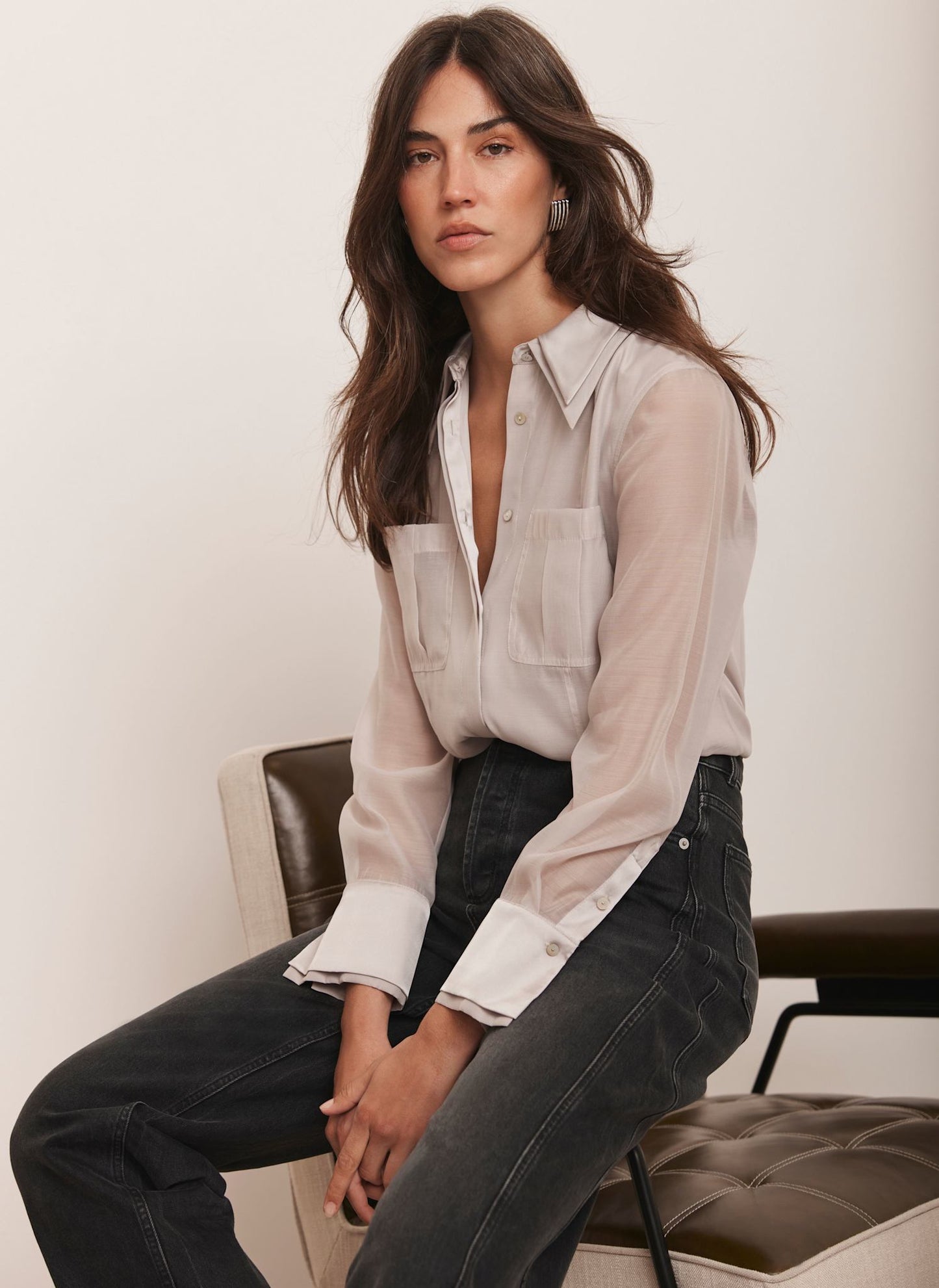 Neutral Statement Collar Shirt