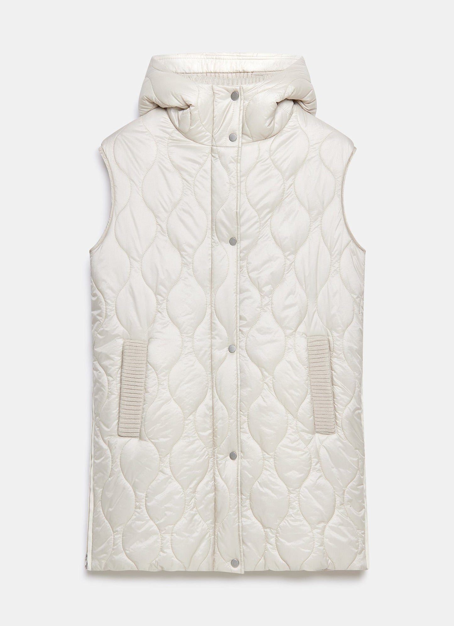 Neutral Quilted Longline Gilet