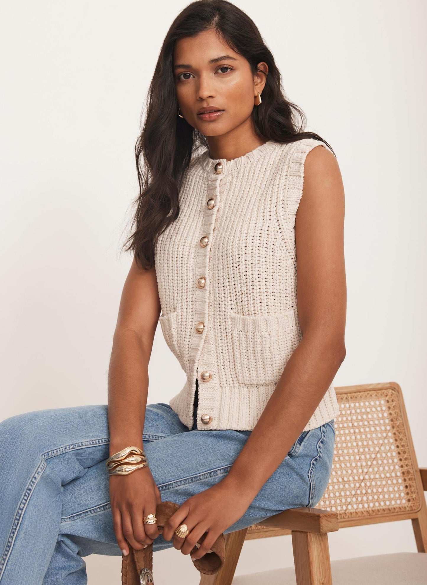 Neutral Knit Waistcoat