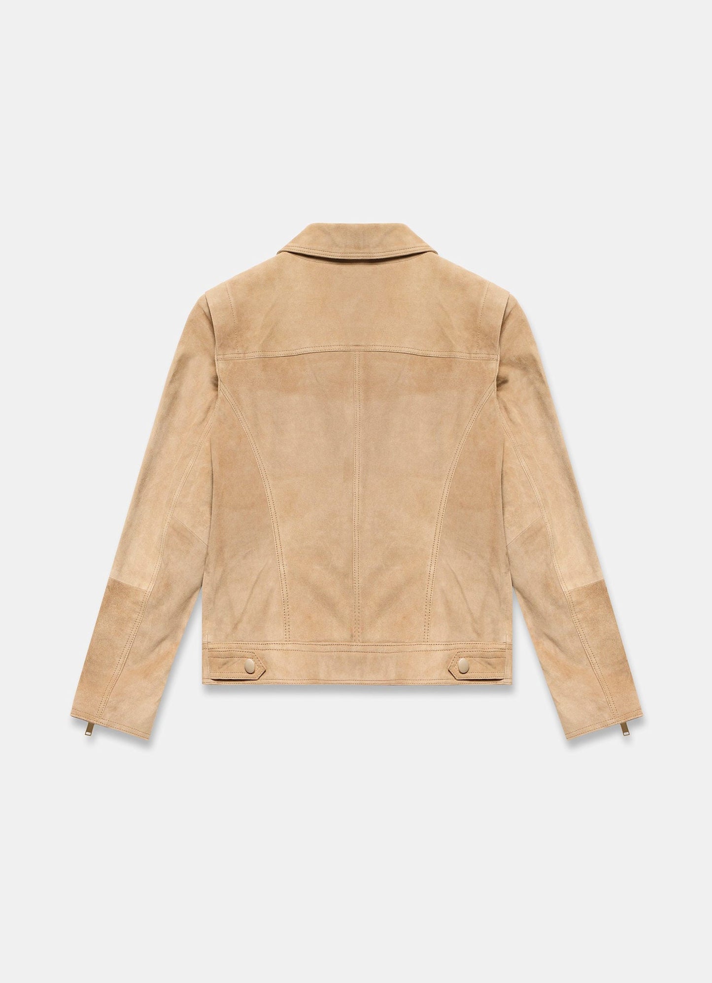 Neutral Suede Biker Jacket
