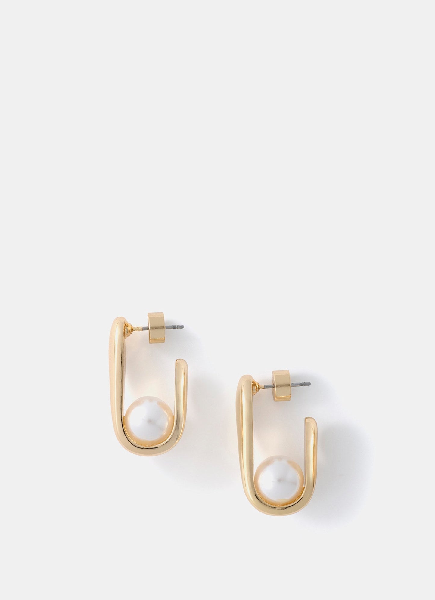 Gold Tone Pearl Earrings