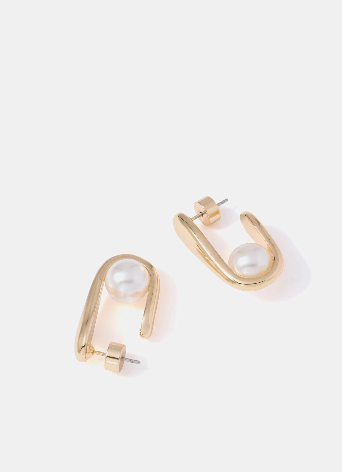 Gold Tone Pearl Earrings