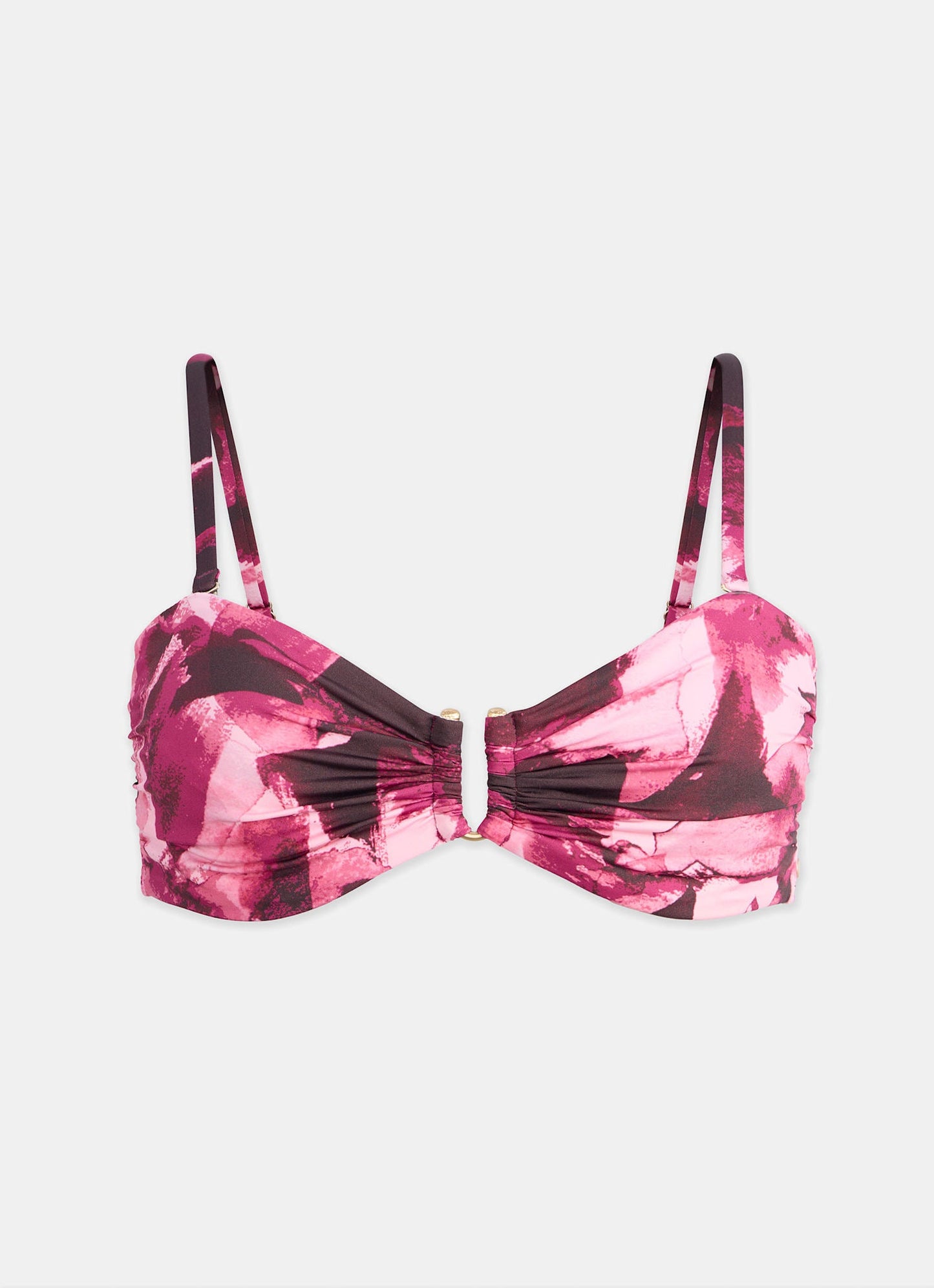 Pink Graphic Print Bikini Top