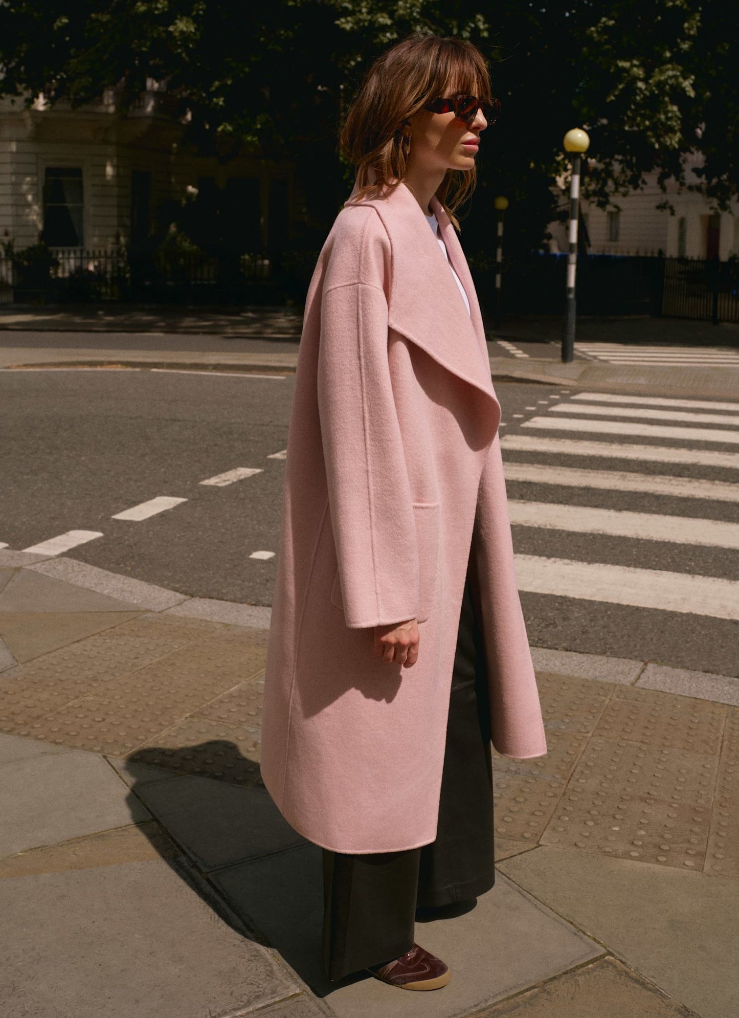 Pink Wool Blend Hand Finished Coat