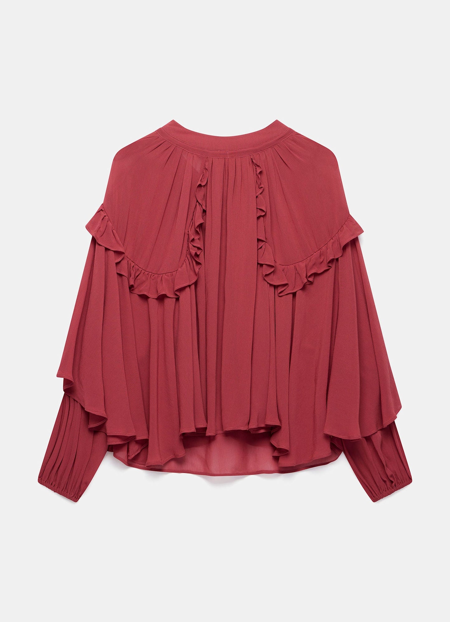 Pink Ruffle Layered Blouse