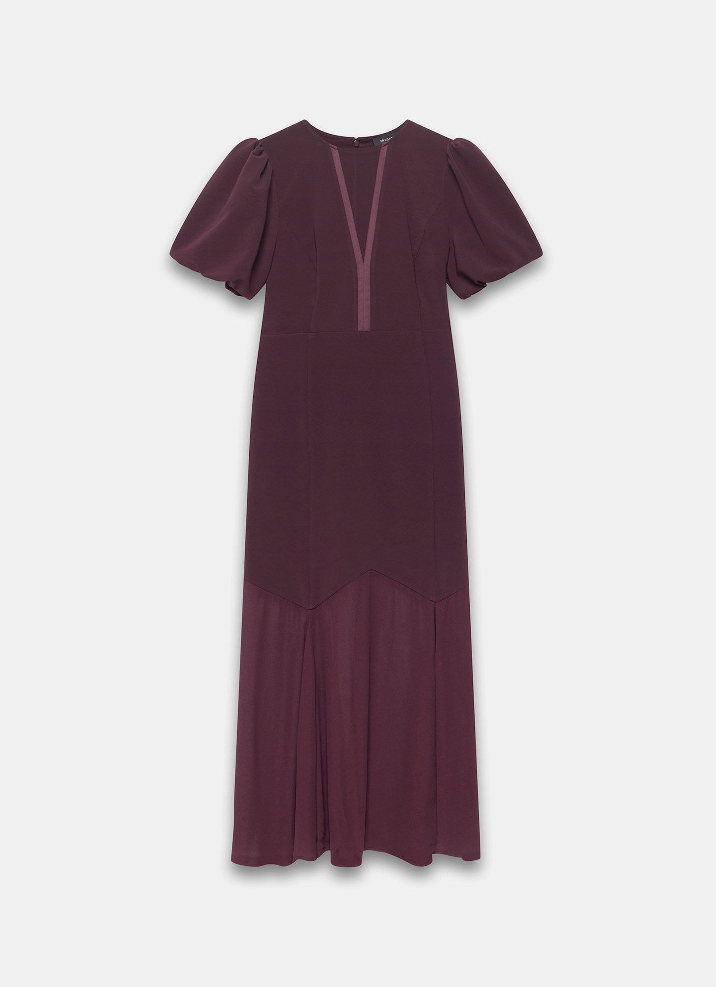 Burgundy Sheer Detail Maxi Dress