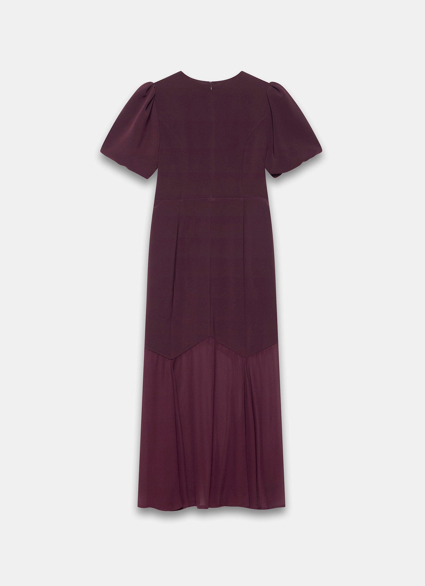Burgundy Sheer Detail Maxi Dress