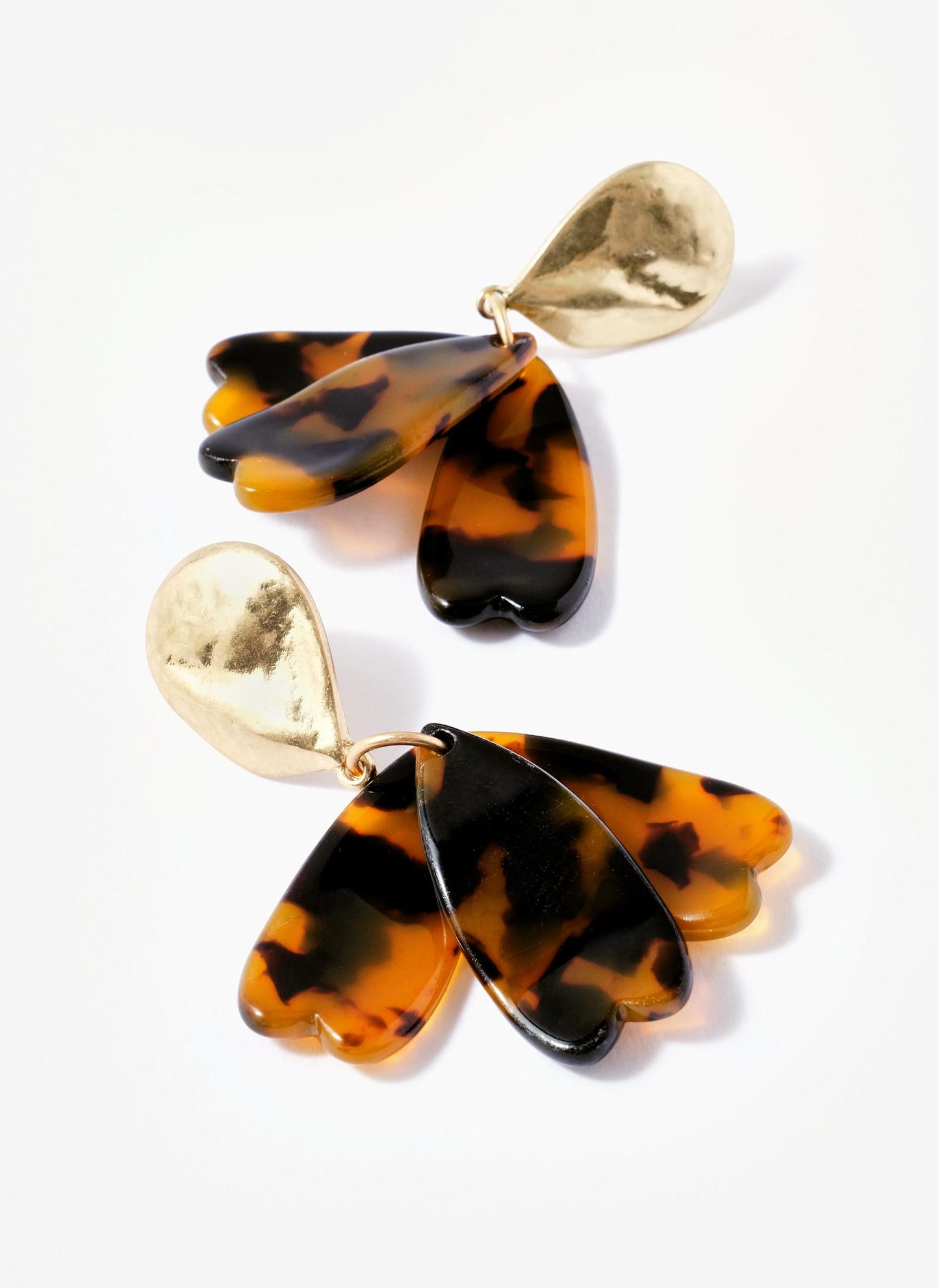 Brown Resin Floral Drop Earrings