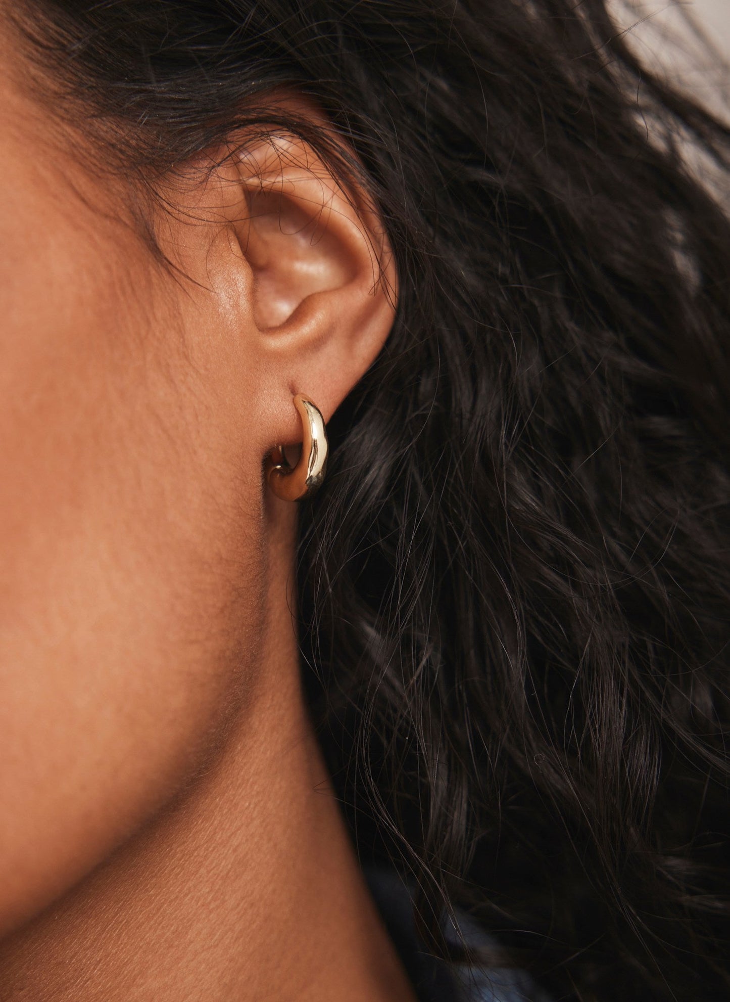 Gold Plated Irregular Hoop Earrings