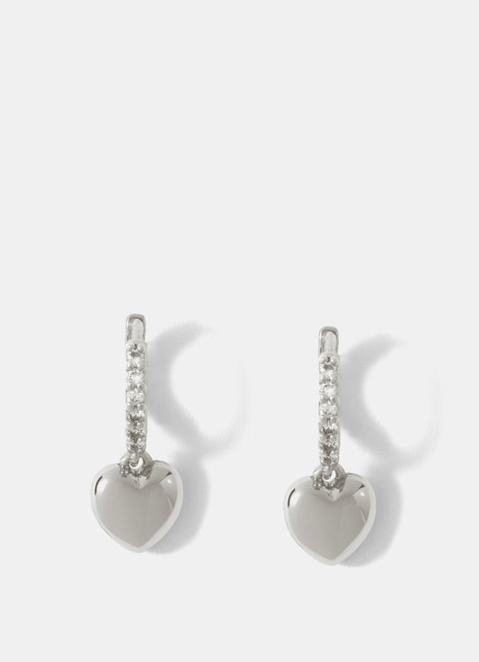 Silver Plated Diamante Hoop Earrings