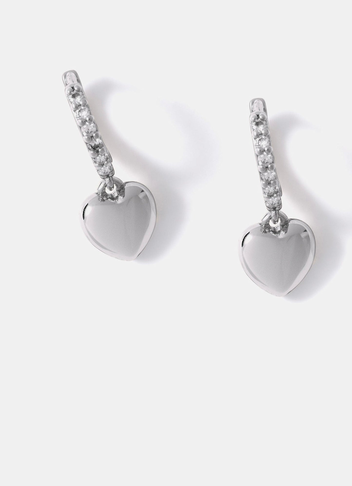 Silver Plated Diamante Hoop Earrings