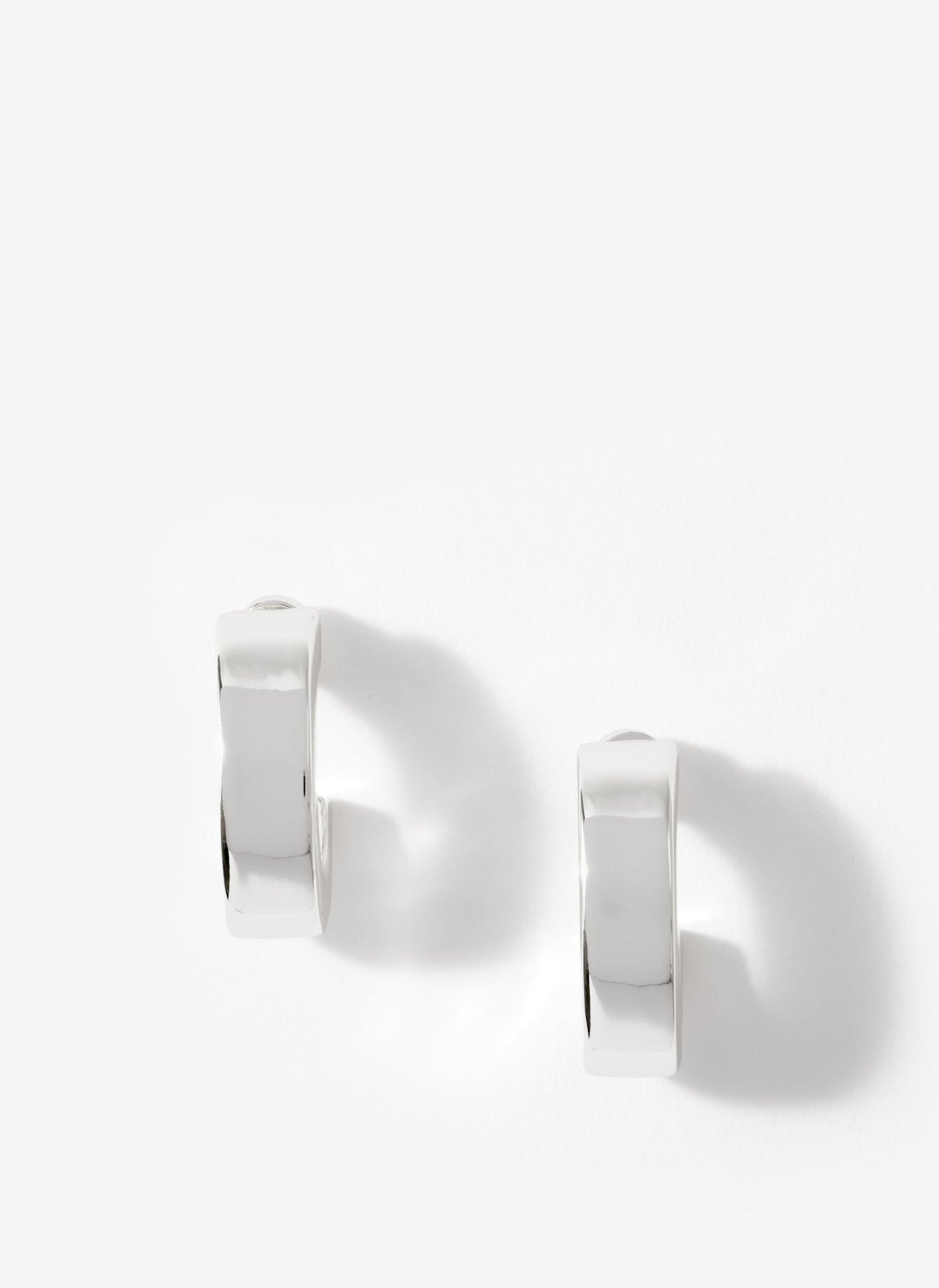 Silver Tone Curved Earrings