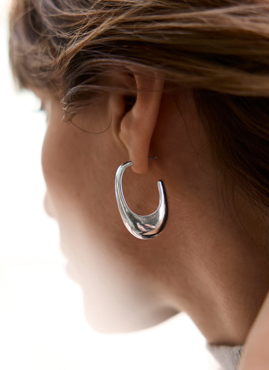 Silver Tone Hoop Earrings