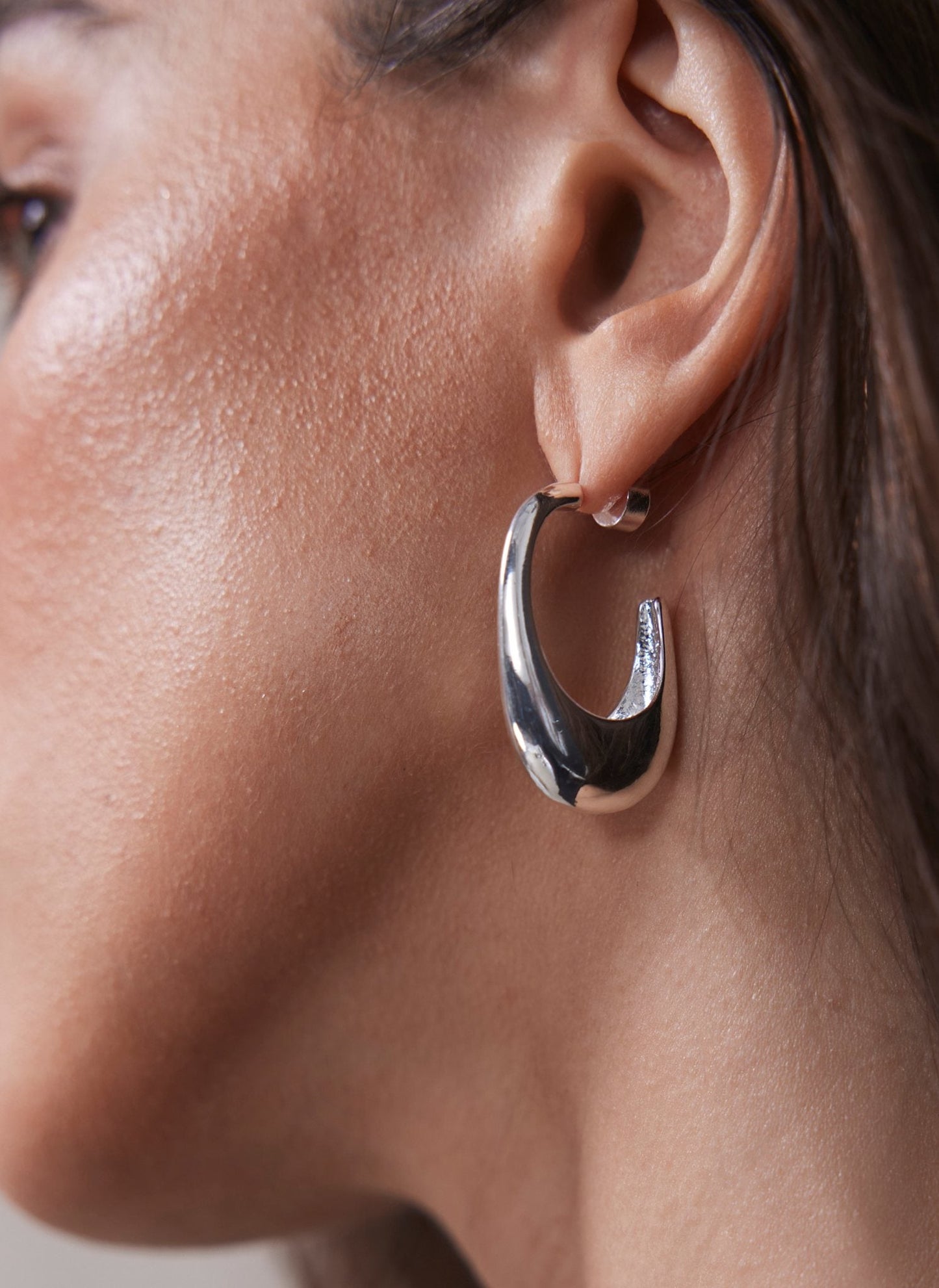 Silver Tone Hoop Earrings