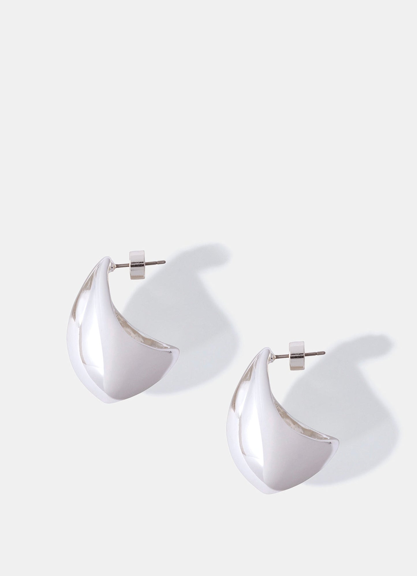 Silver Tone Statement Teardrop Earrings