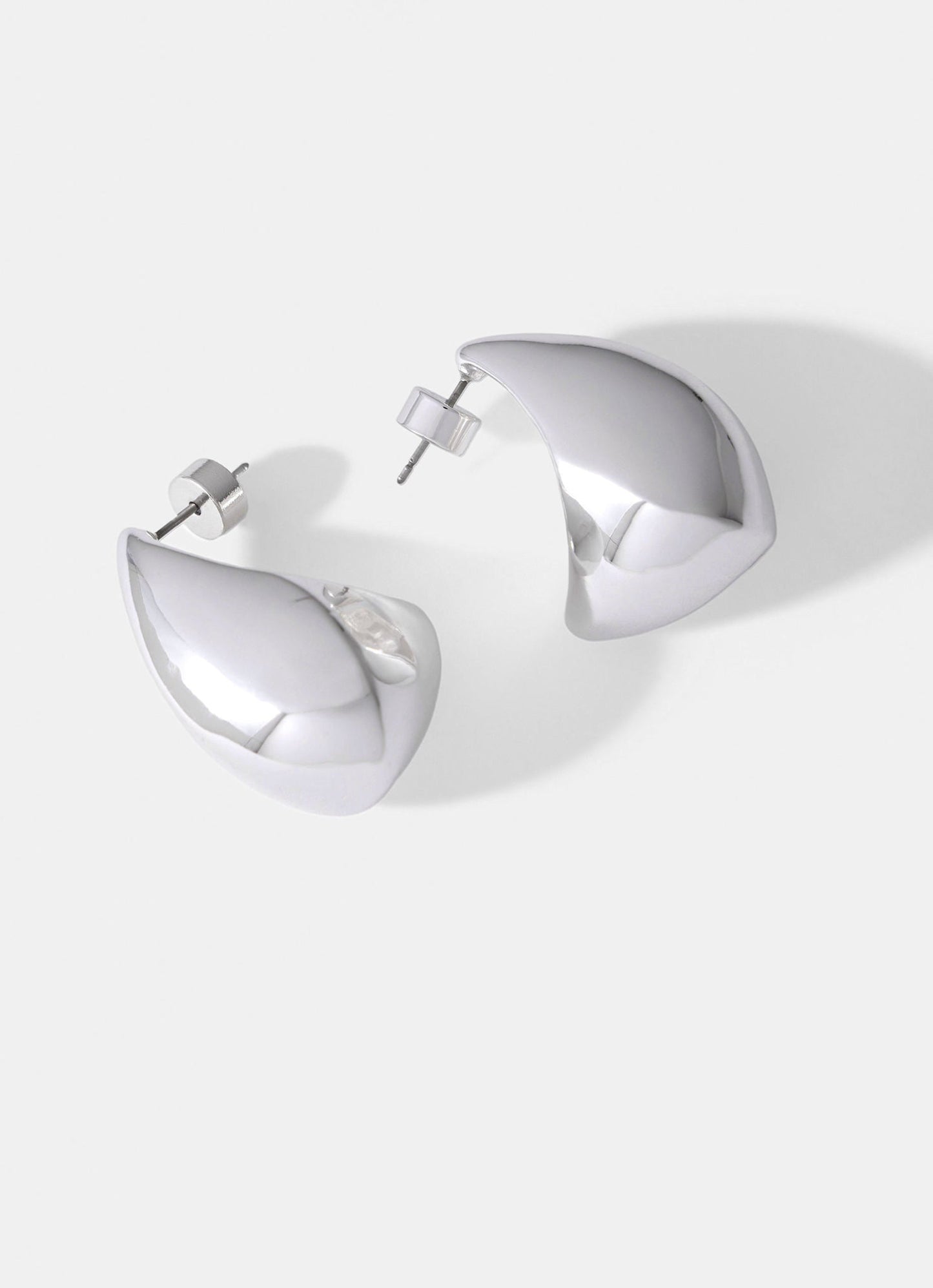 Silver Tone Statement Teardrop Earrings