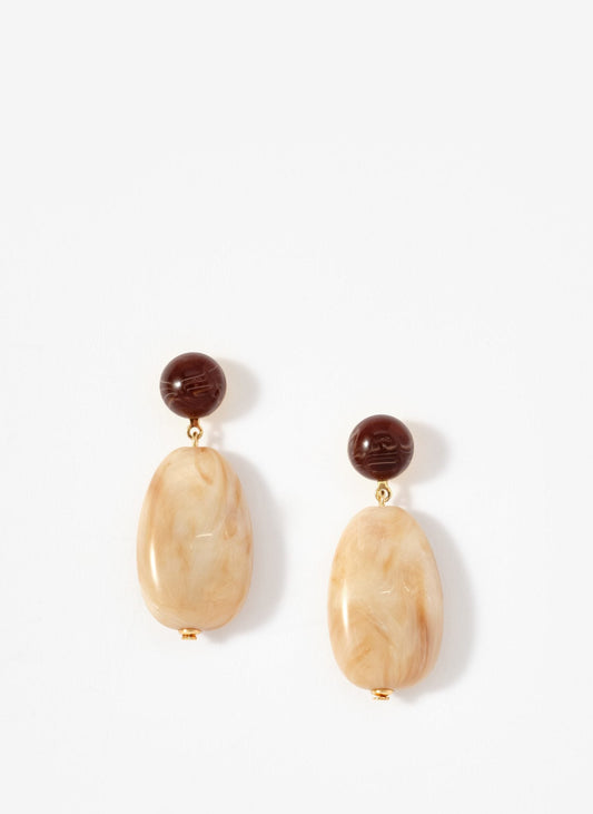 Cream Resin Drop Earrings