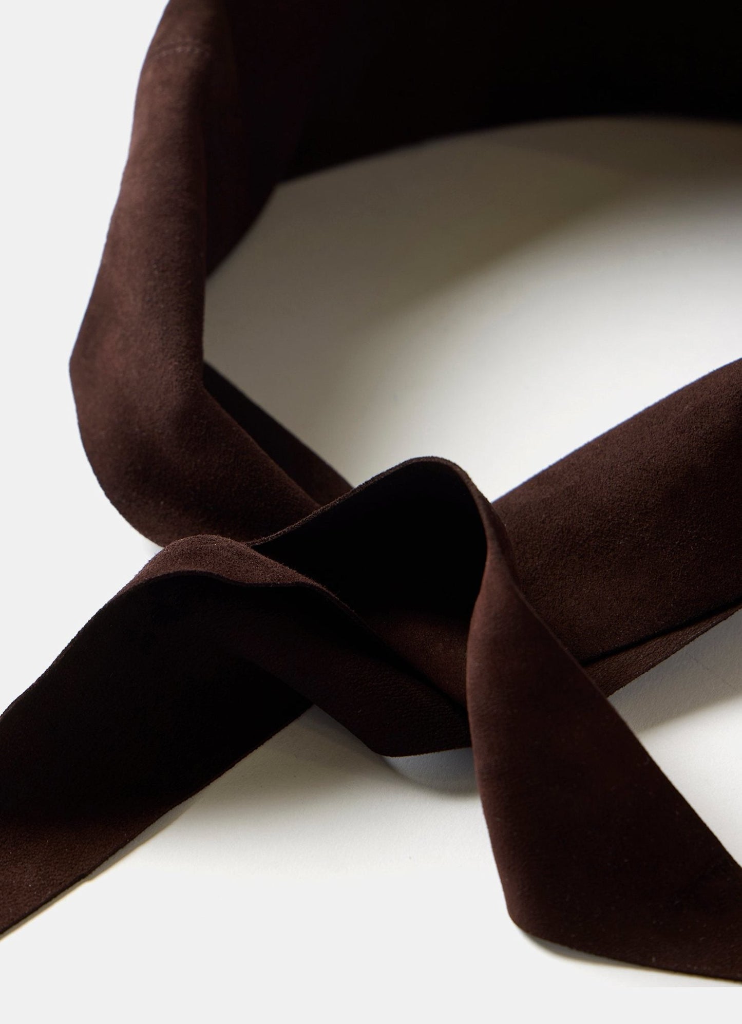 Brown Suede Mini Triangle Neck Scarf